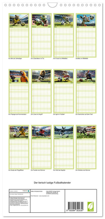 Der tierisch lustige Fußballkalender (CALVENDO Familienplaner 2027)