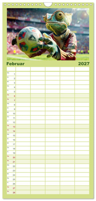 Der tierisch lustige Fußballkalender (CALVENDO Familienplaner 2027)