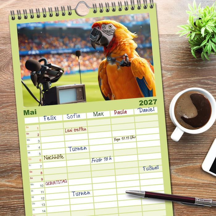 Der tierisch lustige Fußballkalender (CALVENDO Familienplaner 2027)