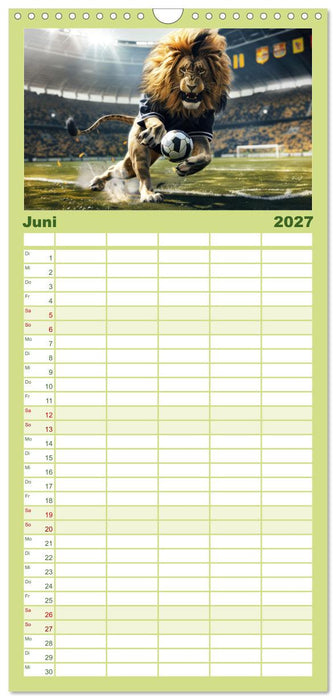 Der tierisch lustige Fußballkalender (CALVENDO Familienplaner 2027)
