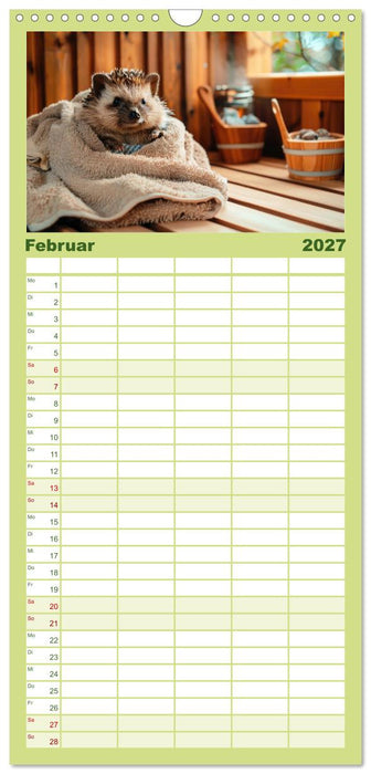 Tierisch lustige Saunafreunde (CALVENDO Familienplaner 2027)