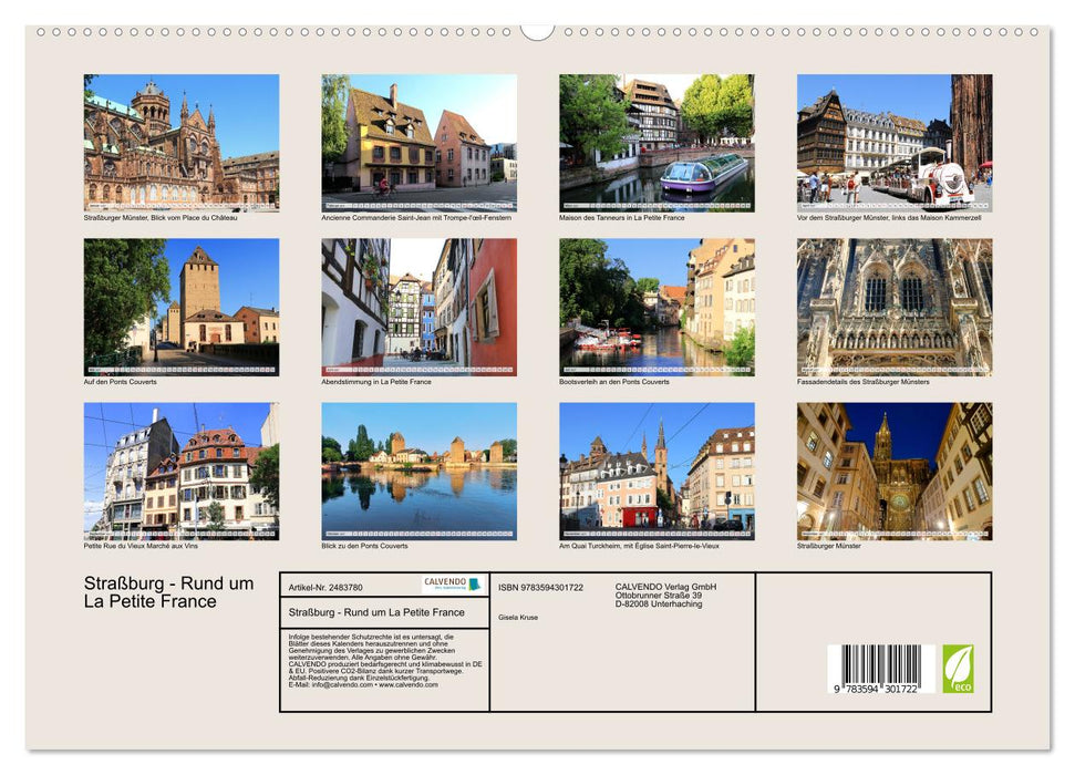 Straßburg - Rund um La Petite France (CALVENDO Premium Wandkalender 2027)