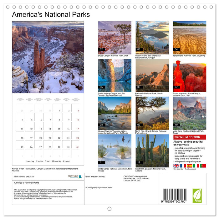 America's National Parks (CALVENDO Monthly Calendar 2027)