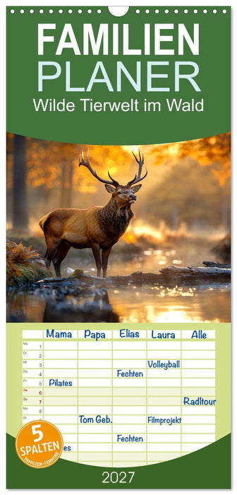 Wilde Tierwelt im Wald (CALVENDO Familienplaner 2027)