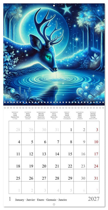 L'heure bleue des animaux (CALVENDO Calendrier mensuel 2027)