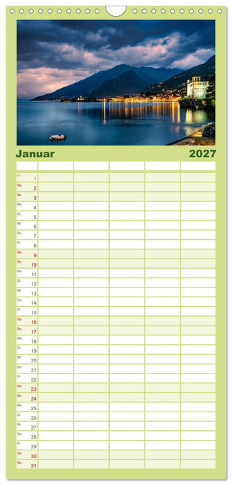 Traumziele am Comer See (CALVENDO Familienplaner 2027)