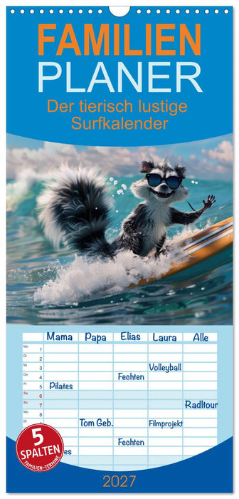 Der tierisch lustige Surfkalender (CALVENDO Familienplaner 2027)