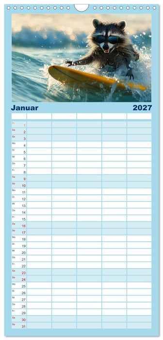 Der tierisch lustige Surfkalender (CALVENDO Familienplaner 2027)