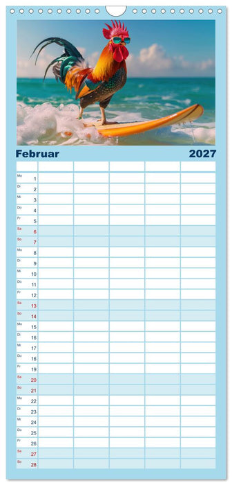 Der tierisch lustige Surfkalender (CALVENDO Familienplaner 2027)