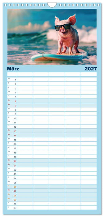 Der tierisch lustige Surfkalender (CALVENDO Familienplaner 2027)