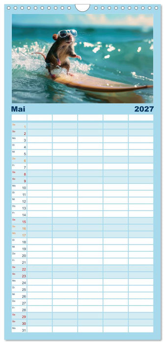 Der tierisch lustige Surfkalender (CALVENDO Familienplaner 2027)