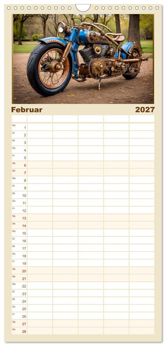 Motorräder im Steampunk-Style (CALVENDO Familienplaner 2027)