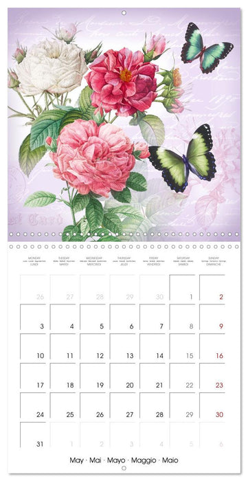 Dans le jardin de Monsieur Pierre-Joseph Redouté (CALVENDO Calendrier mensuel 2027)