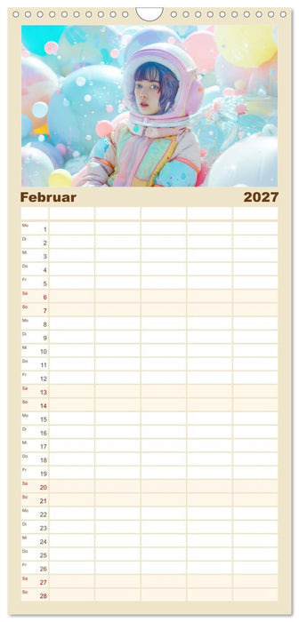 Figuren in einer bunten Welt - Im Anime-Stil (CALVENDO Familienplaner 2027)