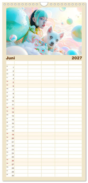 Figuren in einer bunten Welt - Im Anime-Stil (CALVENDO Familienplaner 2027)