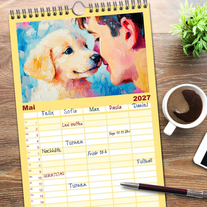 Mensch und Hund. Herzensverbindungen (CALVENDO Familienplaner 2027)