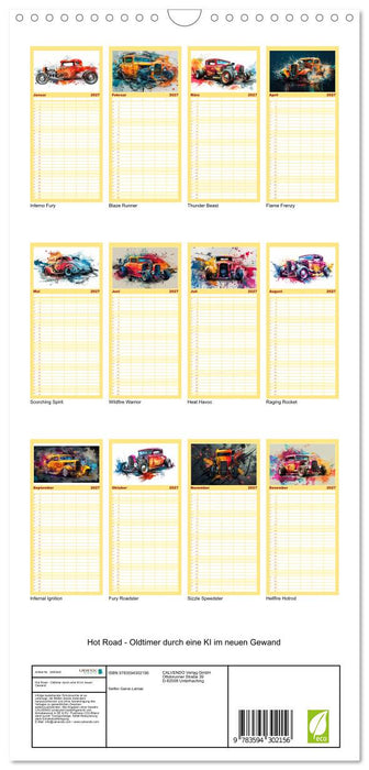 Hot Road - Oldtimer durch eine KI im neuen Gewand (CALVENDO Familienplaner 2027)