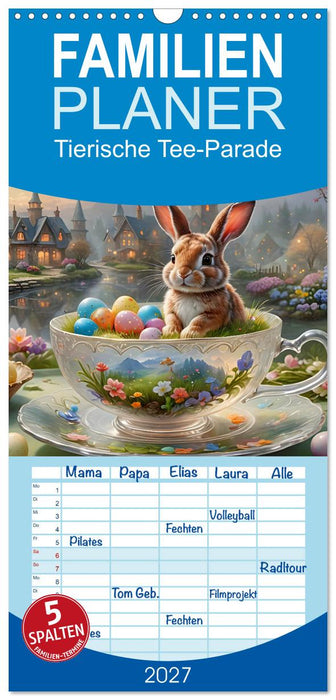 Tierische Tee-Parade (CALVENDO Familienplaner 2027)