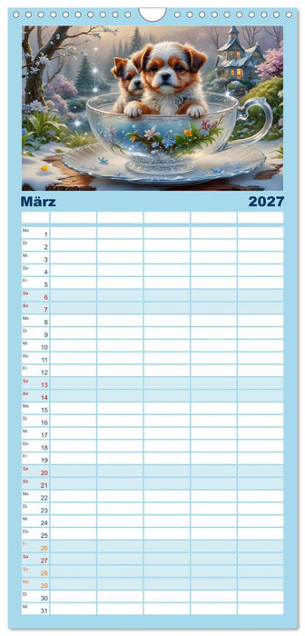 Tierische Tee-Parade (CALVENDO Familienplaner 2027)