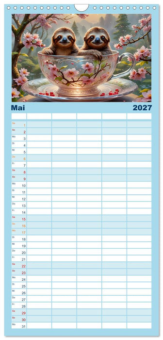 Tierische Tee-Parade (CALVENDO Familienplaner 2027)