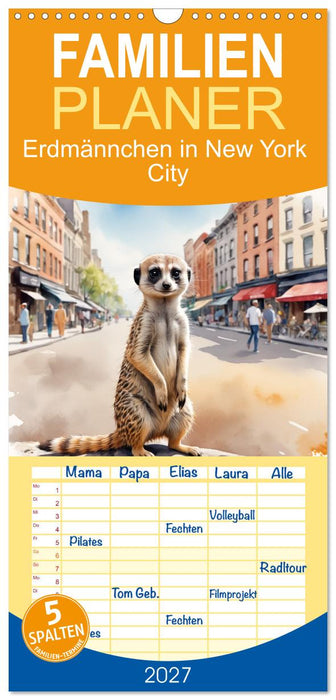 Erdmännchen in New York City (CALVENDO Familienplaner 2027)