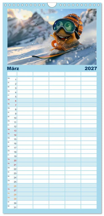Tierisch lustige Skifahrer (CALVENDO Familienplaner 2027)