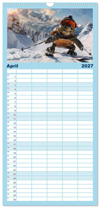 Tierisch lustige Skifahrer (CALVENDO Familienplaner 2027)