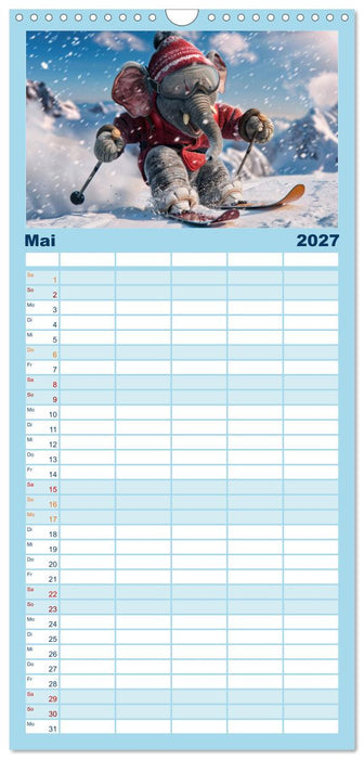 Tierisch lustige Skifahrer (CALVENDO Familienplaner 2027)