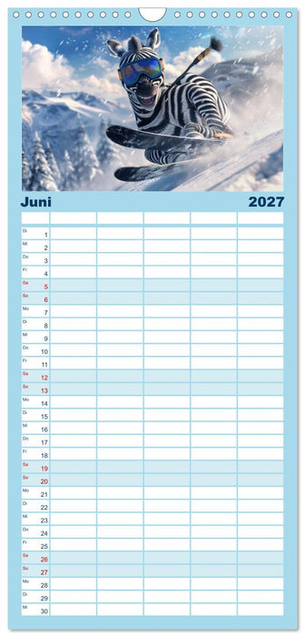 Tierisch lustige Skifahrer (CALVENDO Familienplaner 2027)
