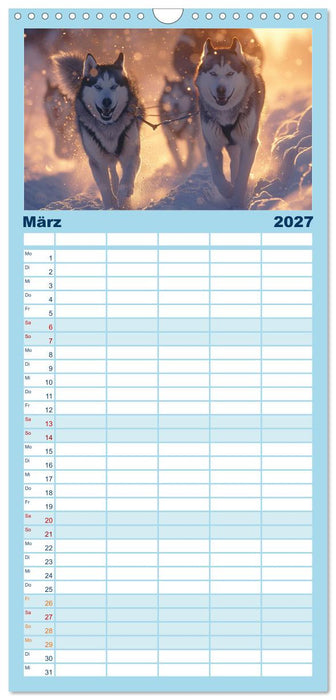 Schlittenhund Träume (CALVENDO Familienplaner 2027)