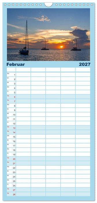 Karibische Segelträume (CALVENDO Familienplaner 2027)