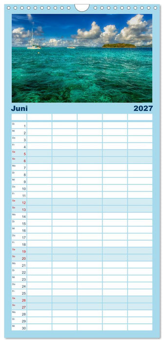 Karibische Segelträume (CALVENDO Familienplaner 2027)