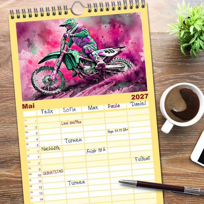 Sehnsucht Motorradfahren (CALVENDO Familienplaner 2027)