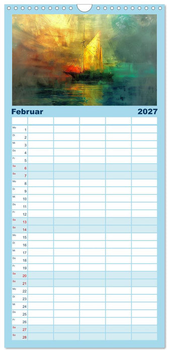 Das trunkene Schiff mit Bildern im William Turner-Stil (CALVENDO Familienplaner 2027)