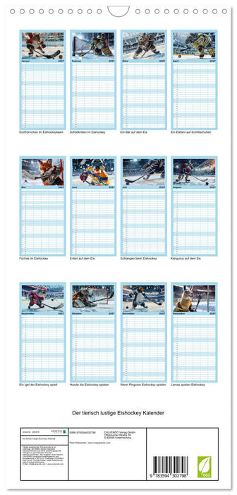 Der tierisch lustige Eishockey Kalender (CALVENDO Familienplaner 2027)