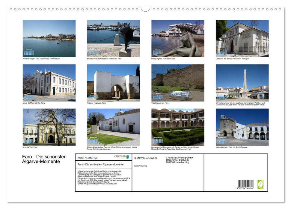 Faro - Die schönsten Algarve-Momente (CALVENDO Wandkalender 2027)