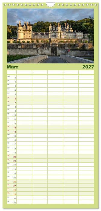 Die Schlösser im Tal der Loire (CALVENDO Familienplaner 2027)