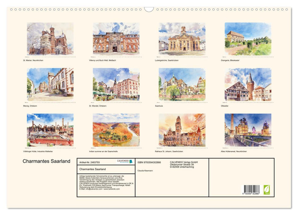 Charmantes Saarland (CALVENDO Wandkalender 2027)