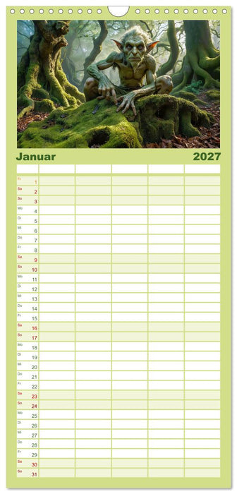 Keltische Legenden - Die kleinen Wesen der Natur (CALVENDO Familienplaner 2027)