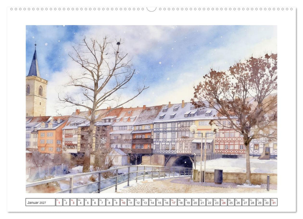 Historische Altstädte in Thüringen (CALVENDO Premium Wandkalender 2027)