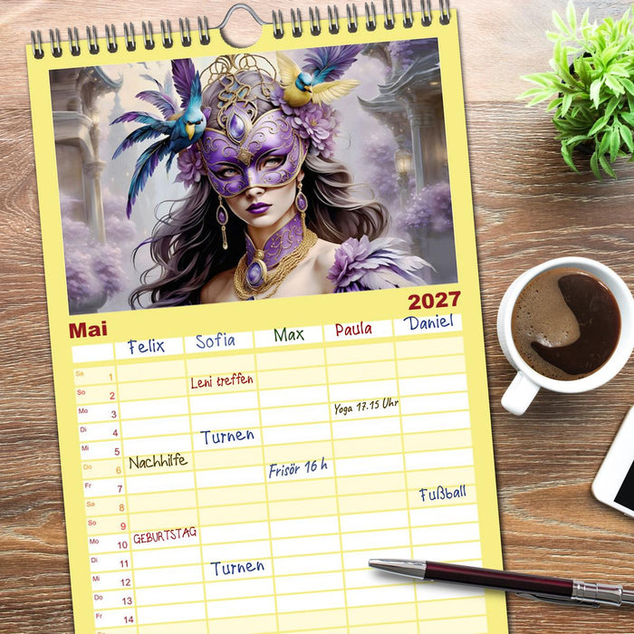 Maskerade Deluxe (CALVENDO Familienplaner 2027)