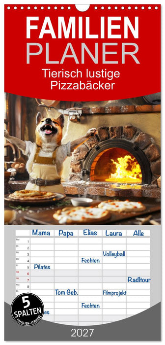 Tierisch lustige Pizzabäcker (CALVENDO Familienplaner 2027)