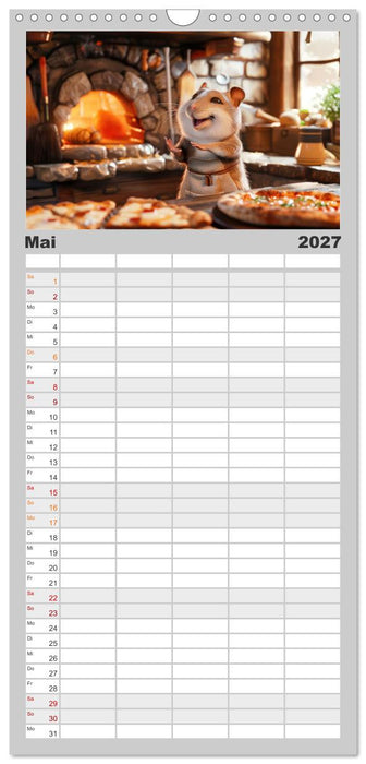 Tierisch lustige Pizzabäcker (CALVENDO Familienplaner 2027)