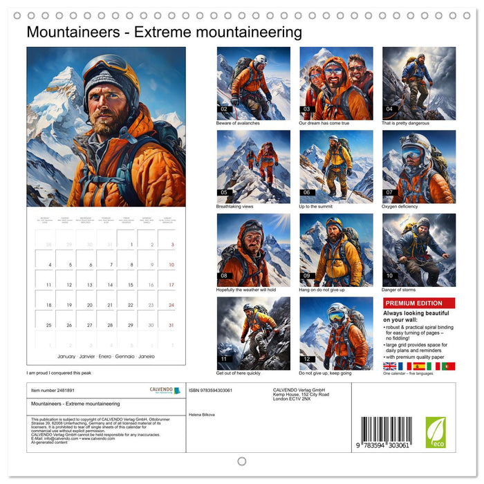 Mountaineers - Extreme mountaineering (CALVENDO Monthly Calendar 2027)