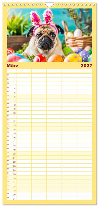Mops-Mania - Der Spaßkalender für Mops-Fans (CALVENDO Familienplaner 2027)