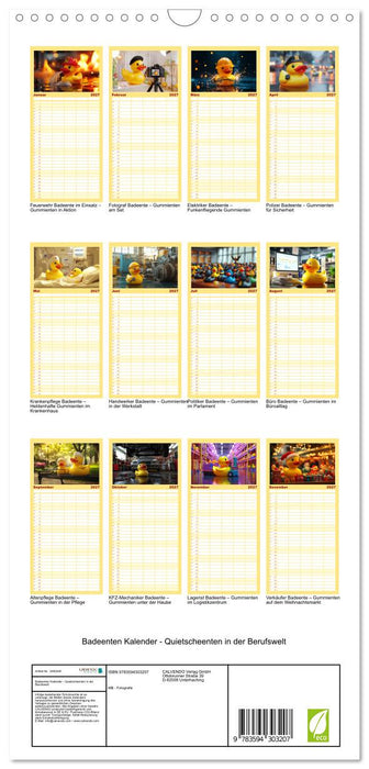 Badeenten Kalender - Quietscheenten in der Berufswelt (CALVENDO Familienplaner 2027)