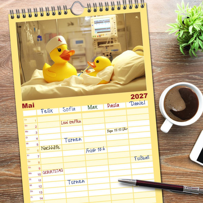 Badeenten Kalender - Quietscheenten in der Berufswelt (CALVENDO Familienplaner 2027)