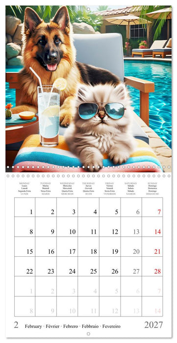 Des amis inhabituels (CALVENDO Calendrier mensuel 2027)