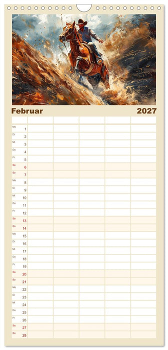 Pferde, Staub und Freiheit (CALVENDO Familienplaner 2027)