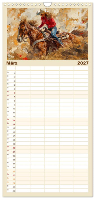 Pferde, Staub und Freiheit (CALVENDO Familienplaner 2027)